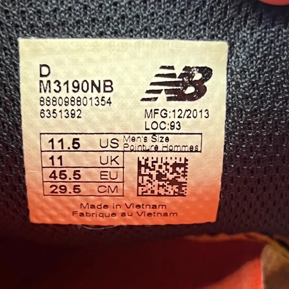 New Balance 3190 Nationals Running Shoes Men Size 11.5 D Orange Yellow Sneakers